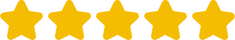 Five gold stars indicating a five-star rating